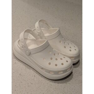 Crocs Classic Crush Clog White Women's 10 (Men's 8) Unisex Shoes Platform Wedge